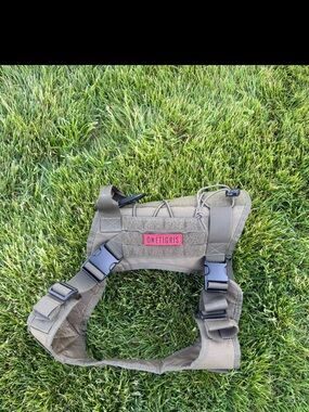 OneTigris Tactical Dog Harness Large Olive Green MOLLE Adjustable